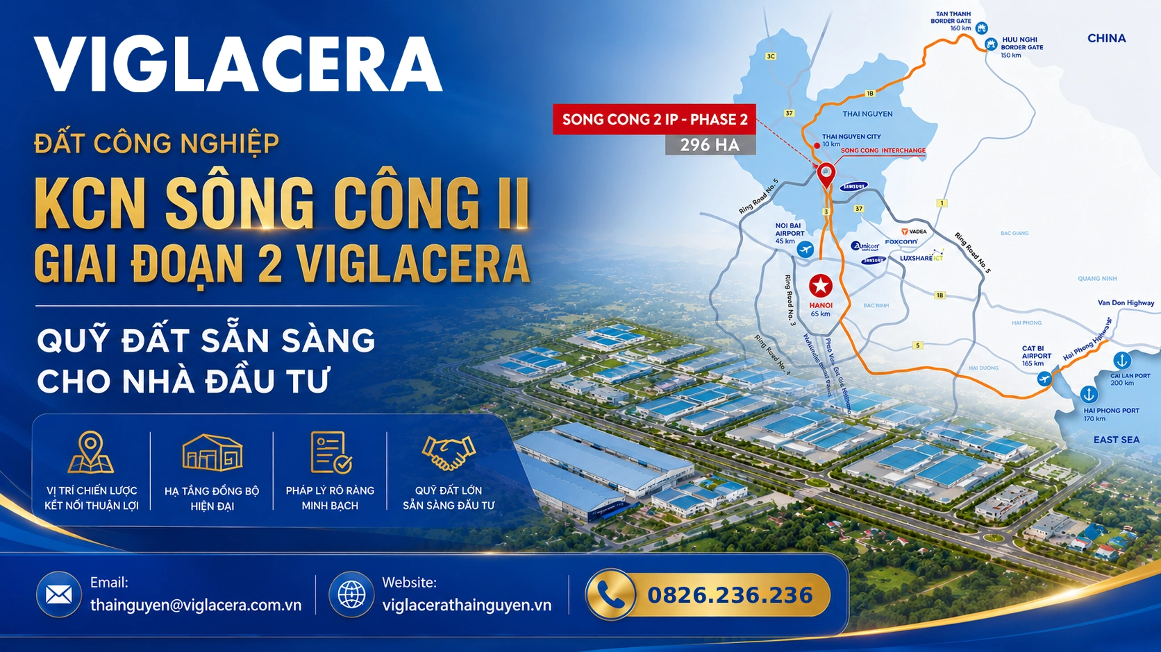 Đất công nghiệp KCN Sông Công II Giai đoạn 2 Viglacera - Quỹ đất sẵn sàng cho nhà đầu tư dd