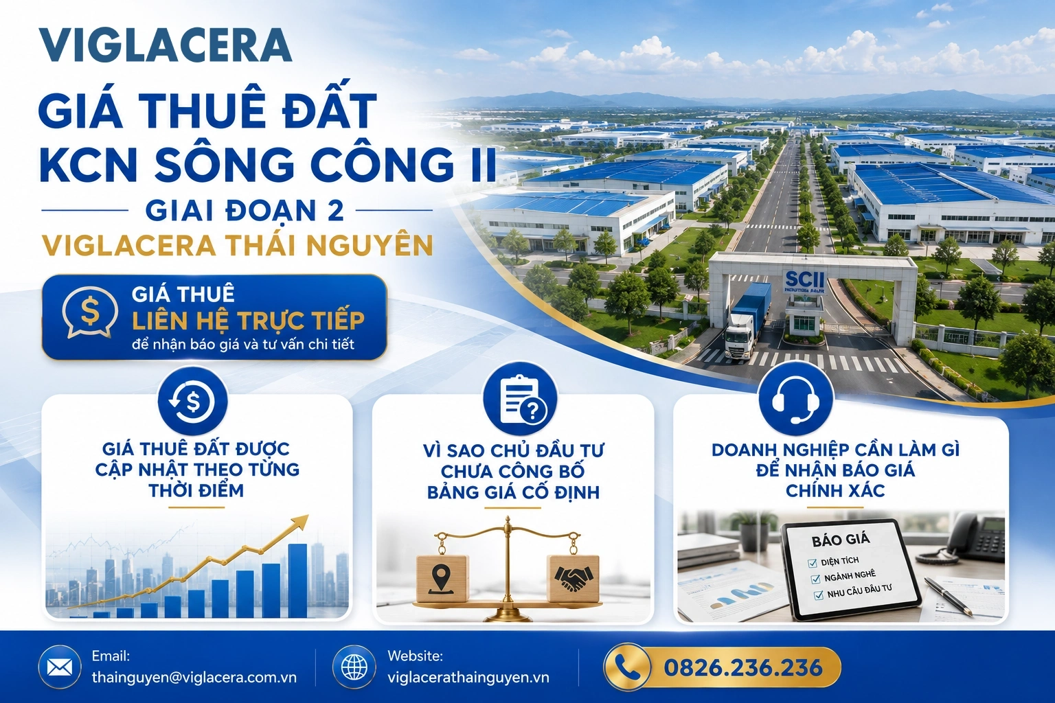Giá thuê đất KCN Sông Công II Giai đoạn 2 dd