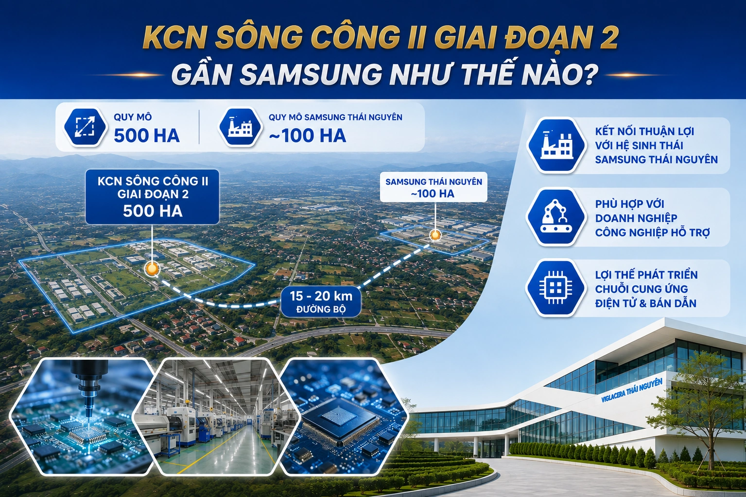 KCN Sông Công II Giai đoạn 2 gần Samsung như thế nào
