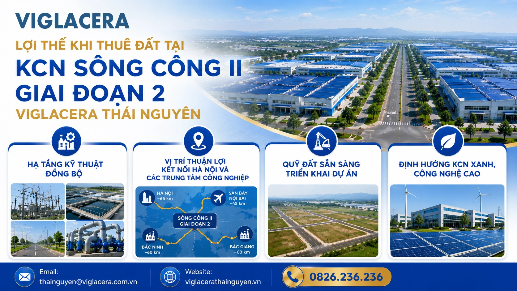 Lợi thế khi thuê đất tại KCN Sông Công II Giai đoạn 2 Viglacera Thái Nguyên