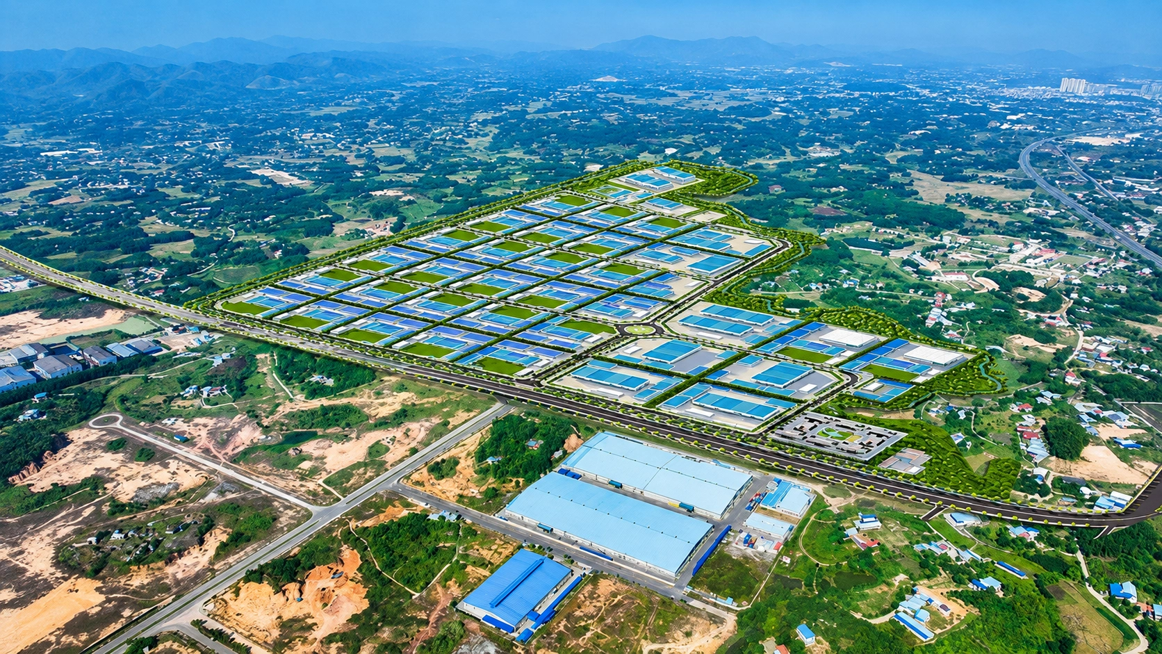 Phối cảnh Khu số 1 Khu công nghiệp Sông Công II - Giai đoạn 2 Thái Nguyên