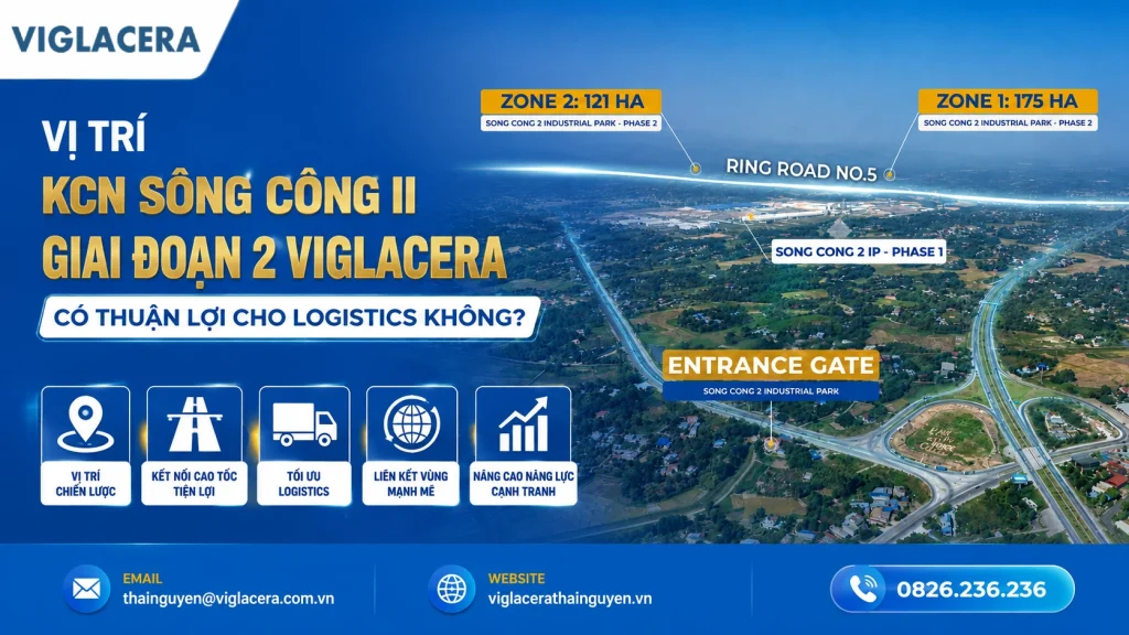 Vị trí KCN Sông Công II Giai đoạn 2 Viglacera có thuận lợi cho logistics không dd