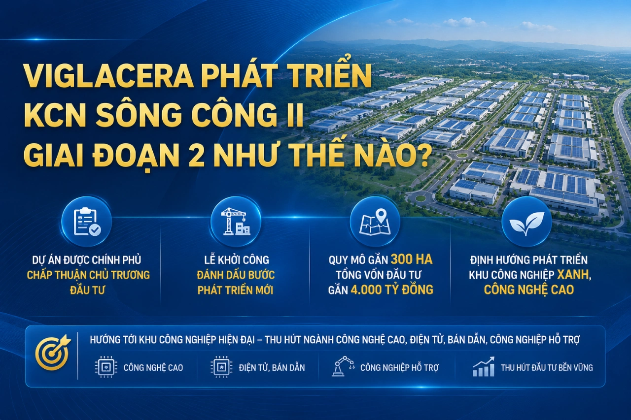 Viglacera phát triển KCN Sông Công II Giai đoạn 2 như thế nào