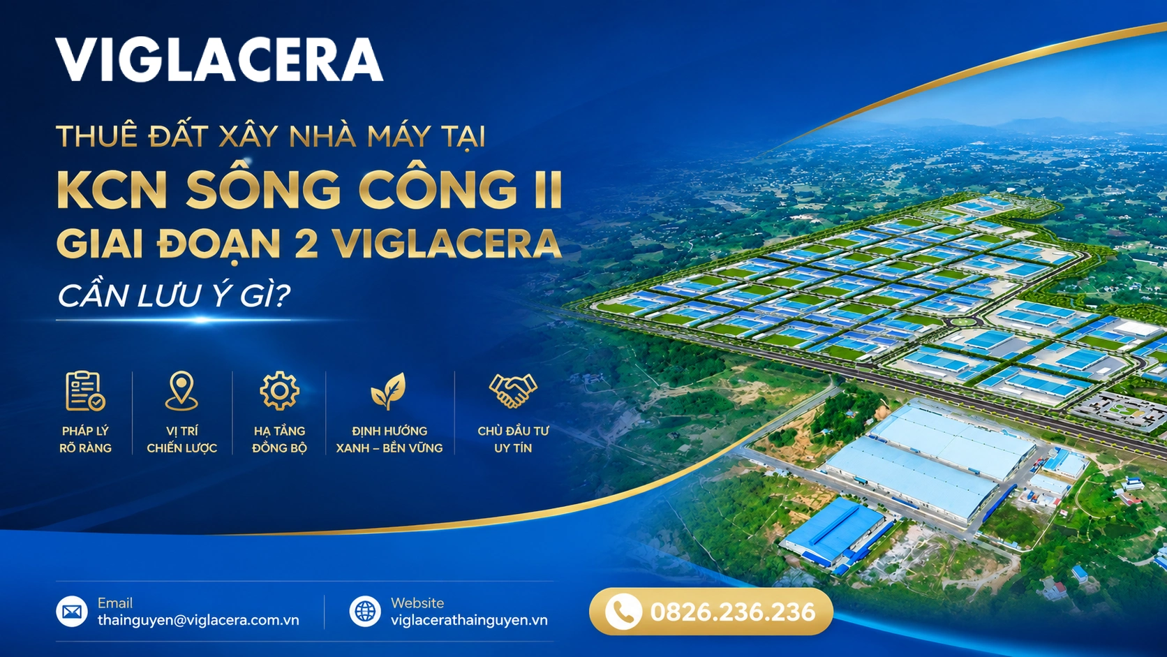 Thuê đất xây nhà máy tại KCN Sông Công II Giai đoạn 2 Viglacera cần lưu ý gì dd