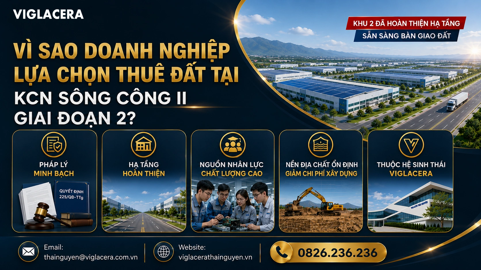 Vì sao doanh nghiệp lựa chọn thuê đất tại KCN Sông Công II Giai đoạn 2