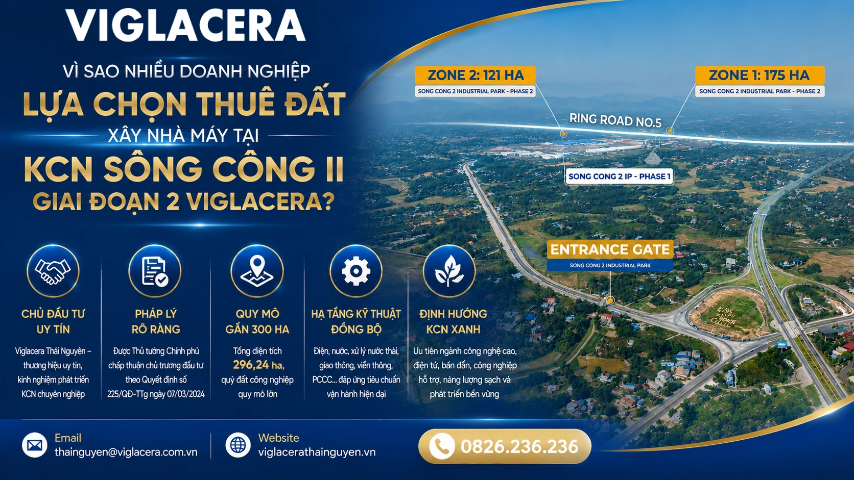 Vì sao nhiều doanh nghiệp lựa chọn thuê đất xây nhà máy tại KCN Sông Công II Giai đoạn 2 Viglacera